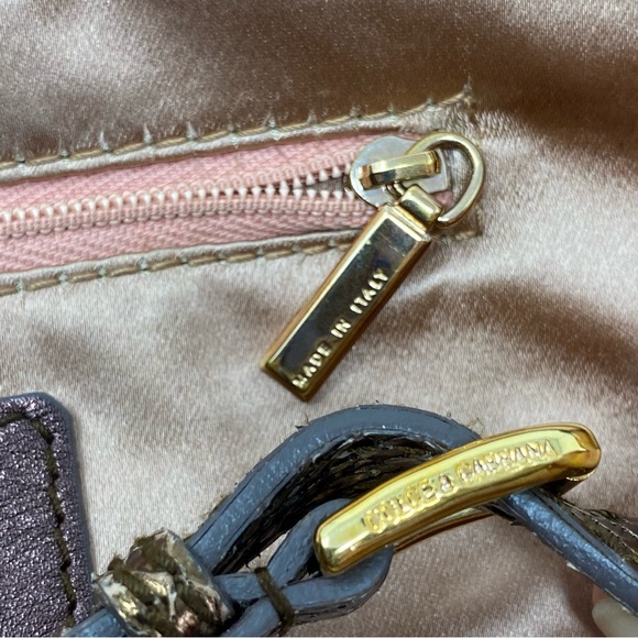 Dolce & Gabbana Handbag MISS POCKET Bronze Metallic Snakeskin Large Purse - Picture 8 of 15